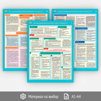 Плакаты «Организация выполнения работ на высоте» (С-83, 3 листа)
